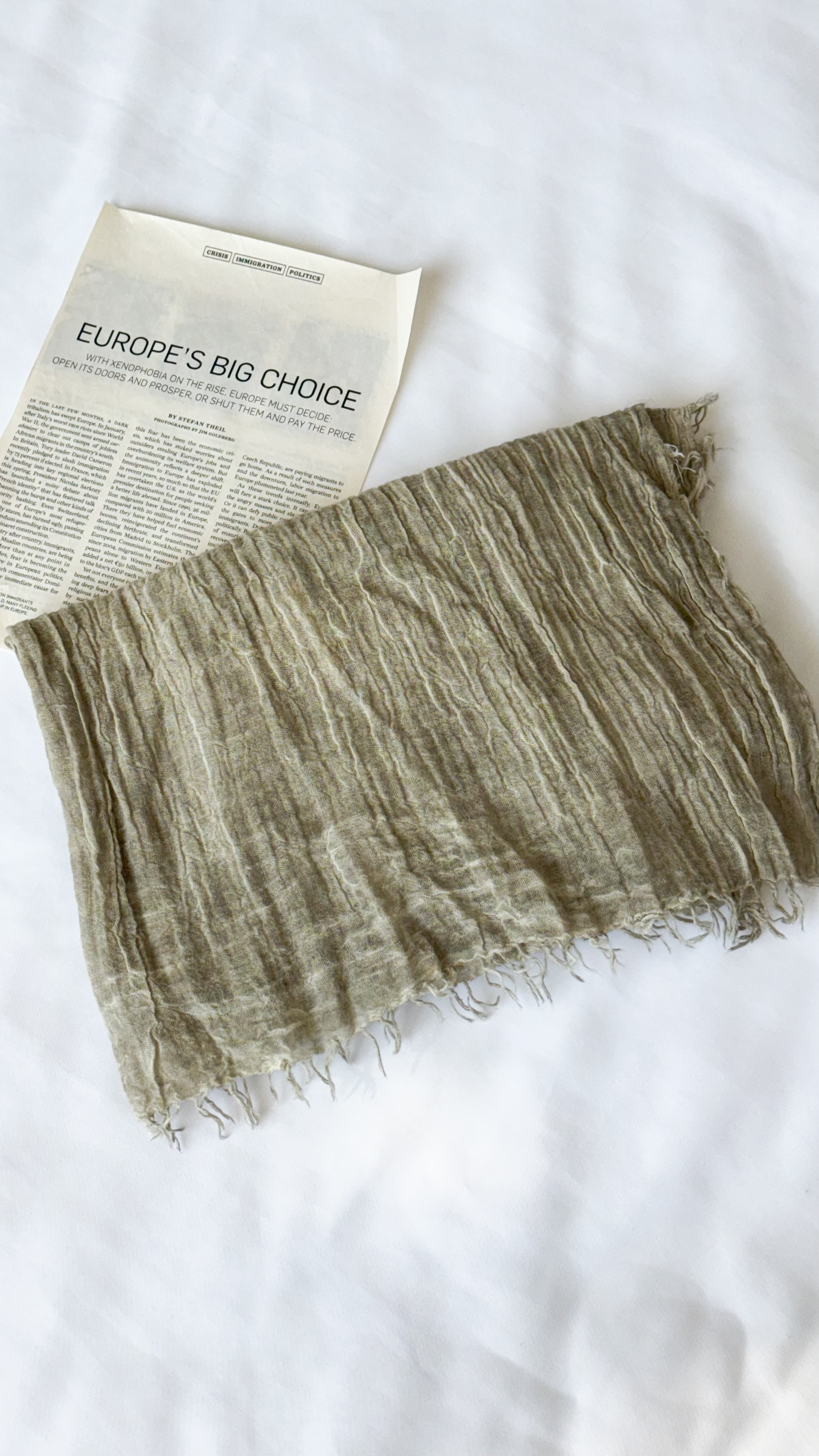 نمای دیگر از شال سنگشور رنگ سبز