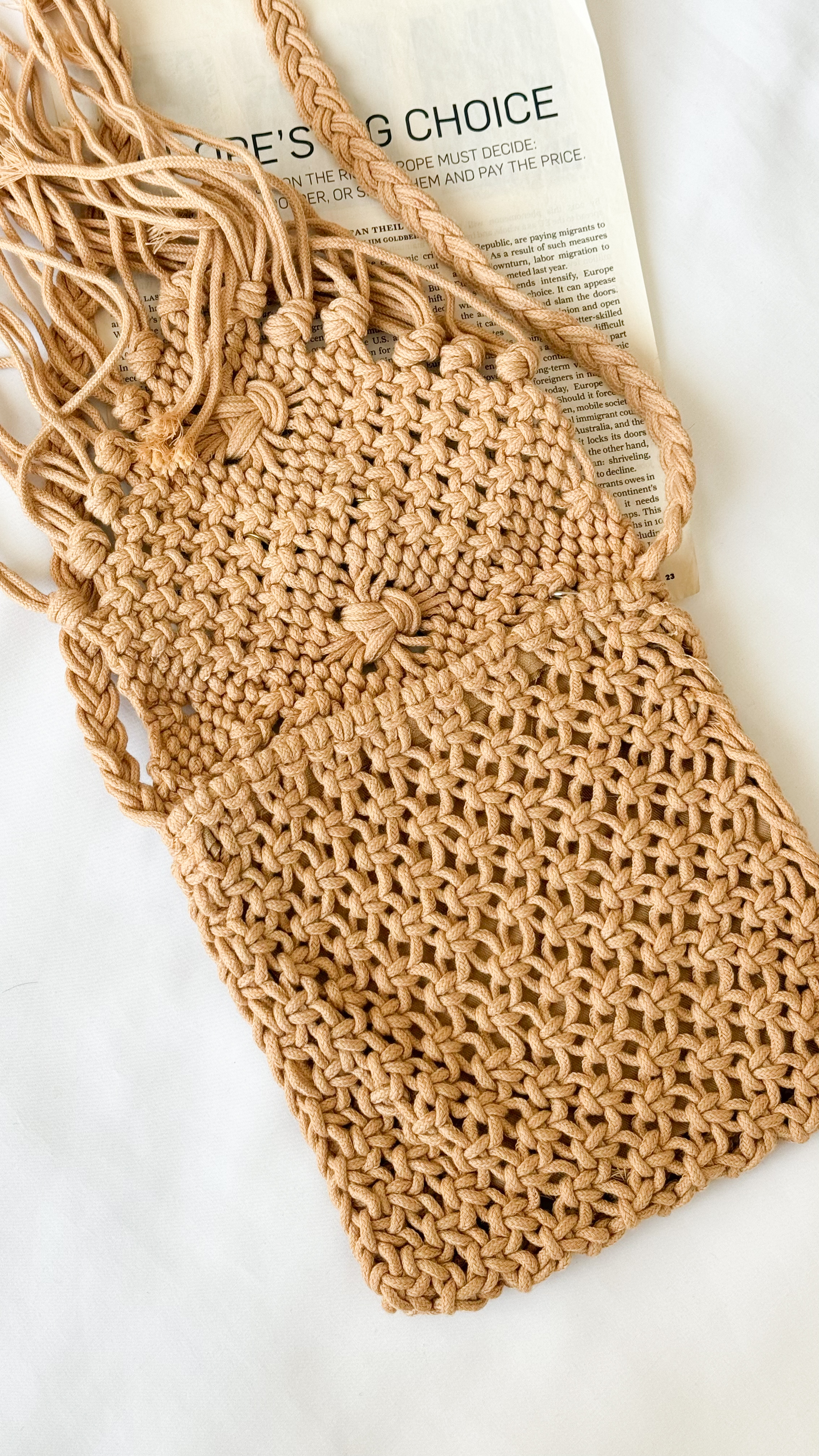 نمای دیگر از کیف مکرومه ریش