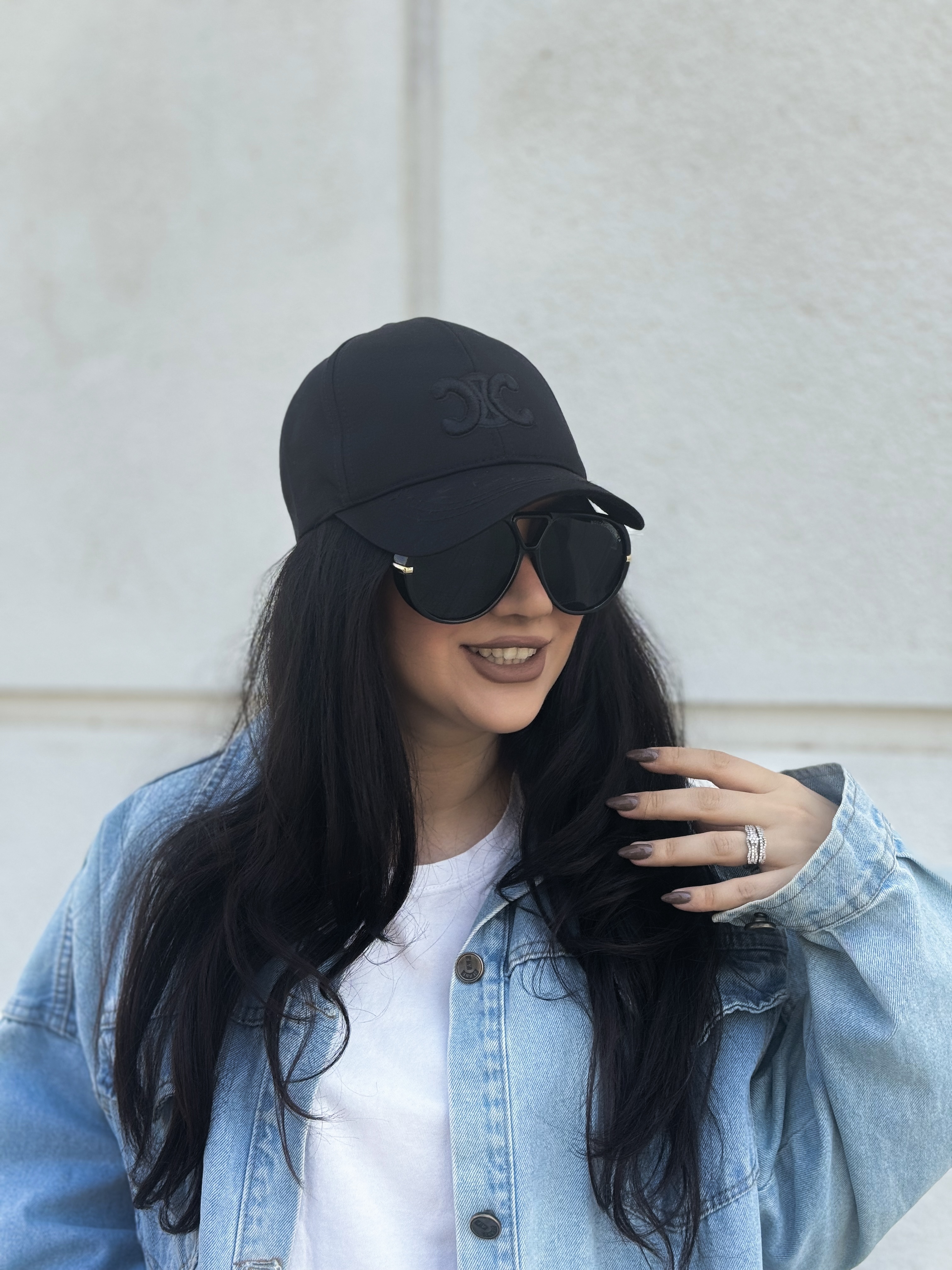 نمای دیگر از کلاه سلین طرح دار