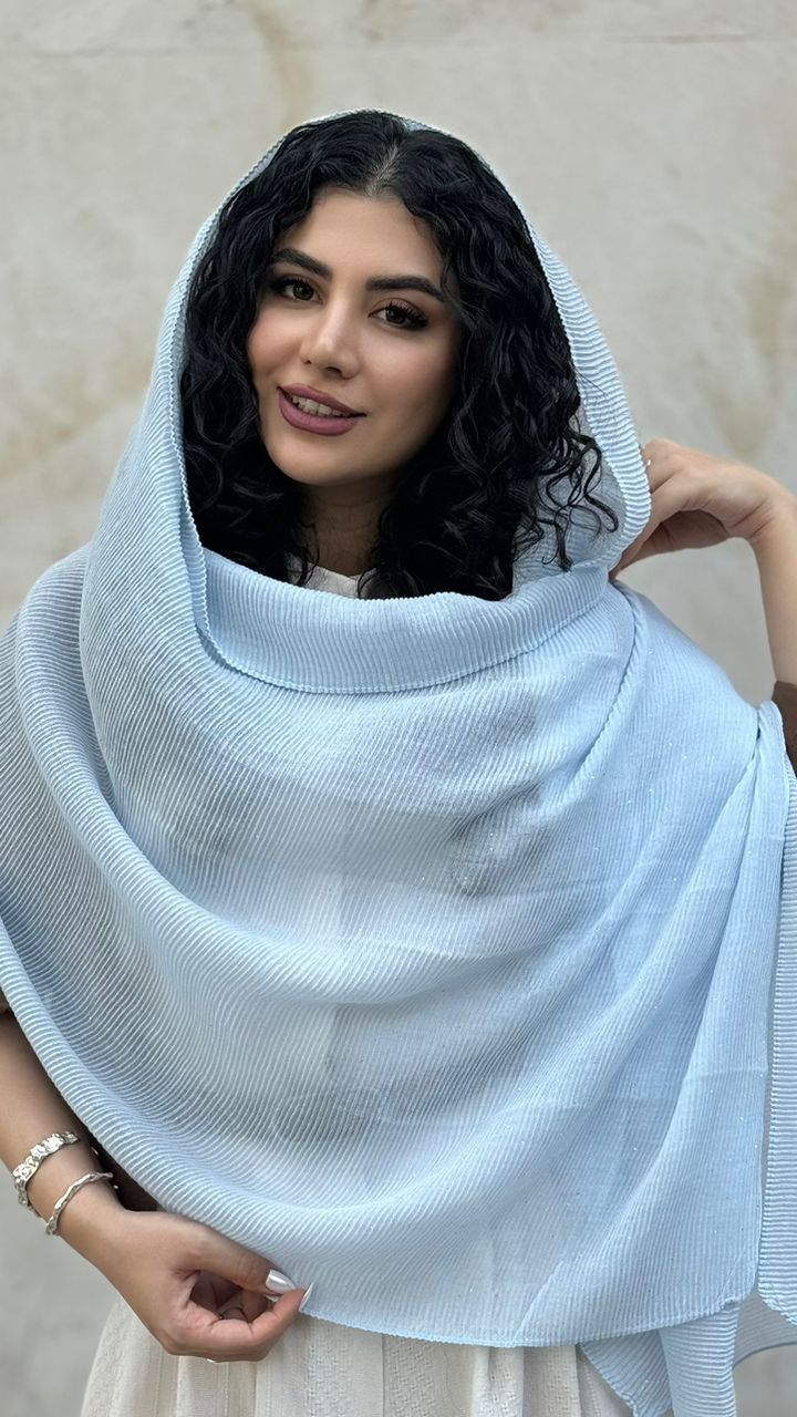 نمای دیگر از شال پلیسه رنگی