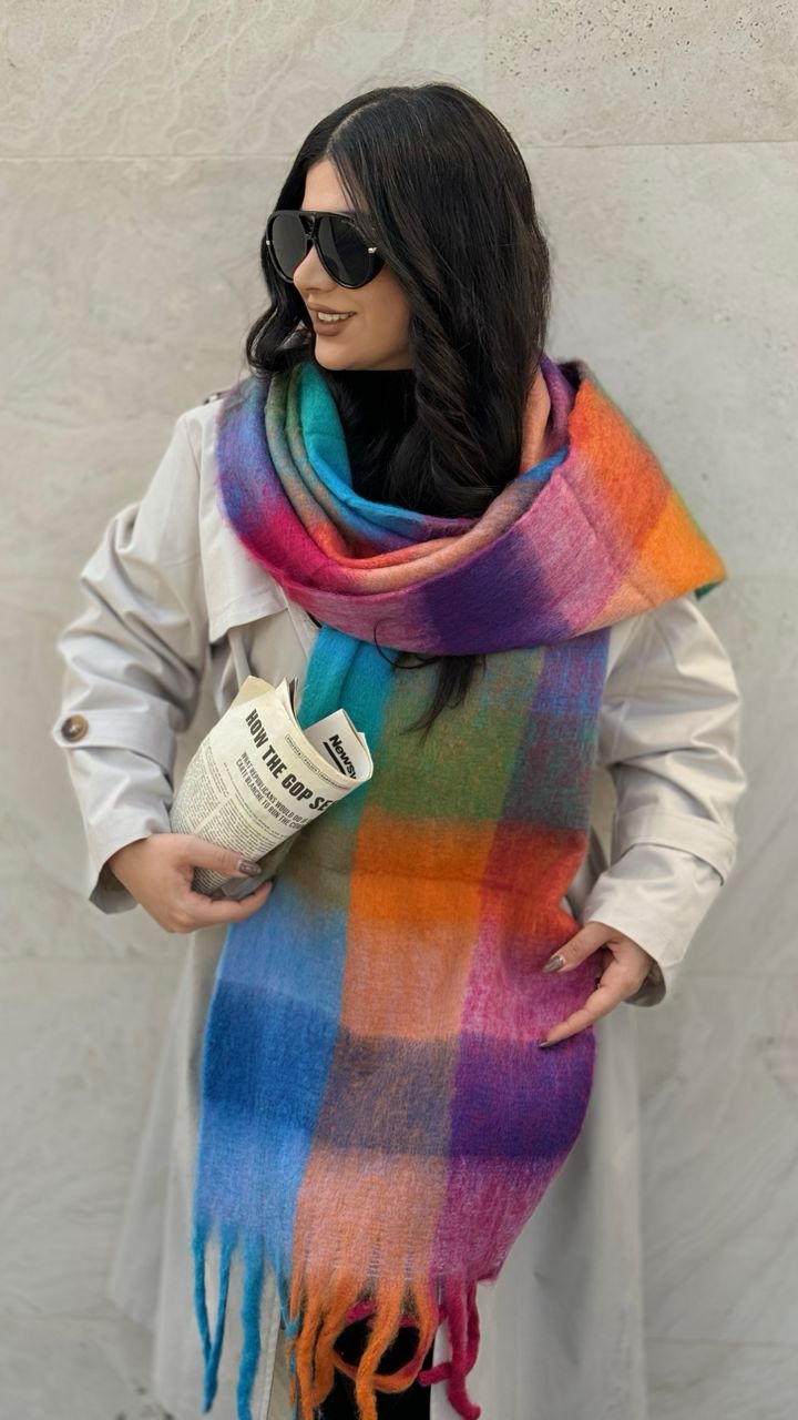 نمای دیگر از بیگ اسکارف چهارخونه پینترستی 5