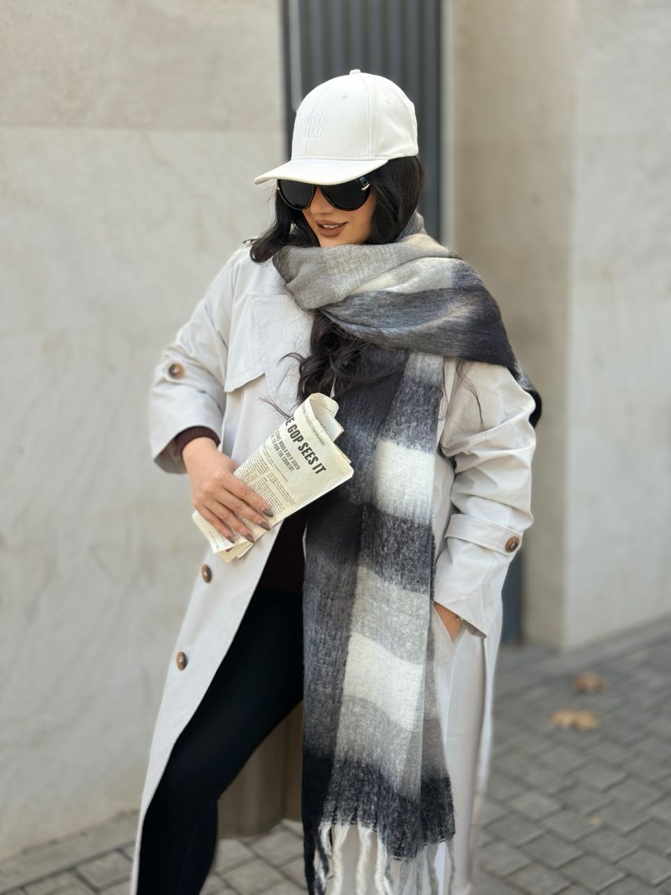 نمای دیگر از بیگ اسکارف چهارخونه پینترستی 7